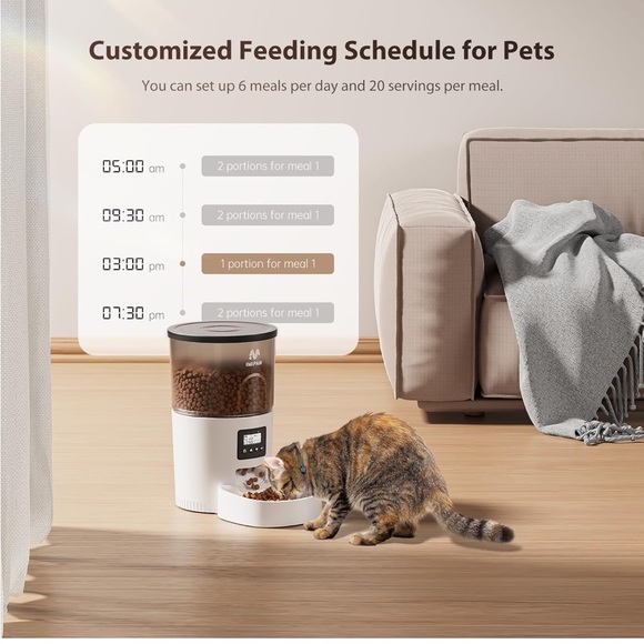 IMIPAW Automatic 3L Pet Feeder in White Cats or Dogs Programmable - Picture 2 of 12